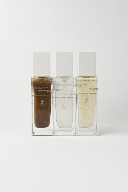 CLEANSER + SERUM + MOISTURIZER